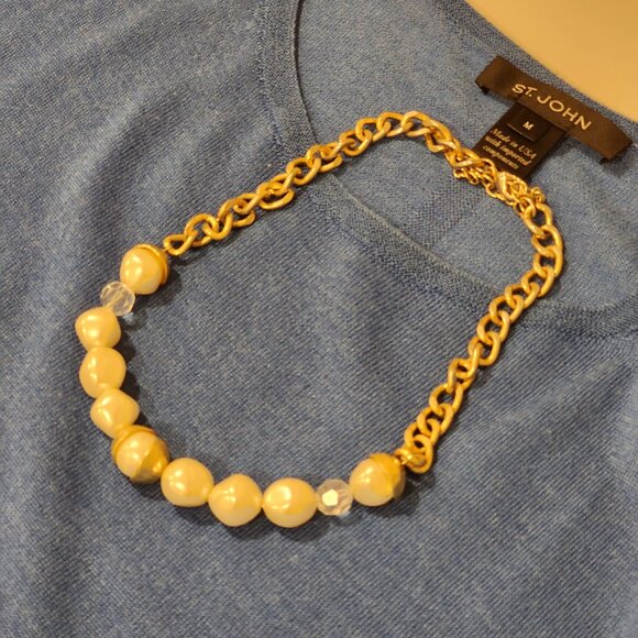 Brand New!! TAHARI: Rustic Gold-Toned Pearl Necklace - Picture 6 of 8